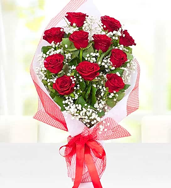 11 Adet Kırmızı Gül Buketi
