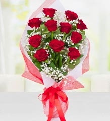 11 Adet Kırmızı Gül Buketi
