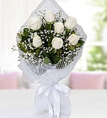 7 Adet Beyaz Gül Buketi