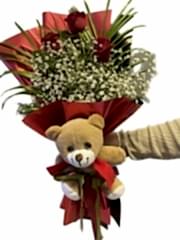 3 Kırmızı Gül Ayıcık